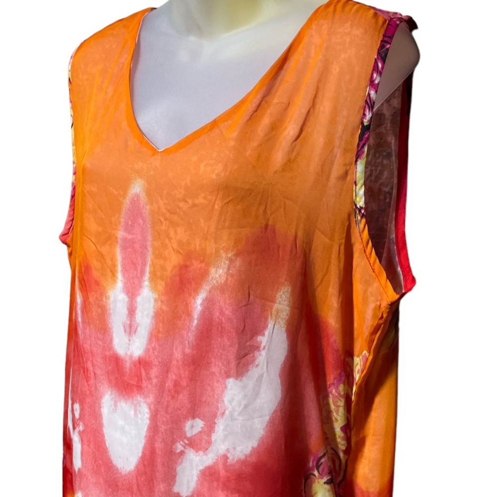 XL Swimsuit cover up bright colored sheer beach wear resort mode